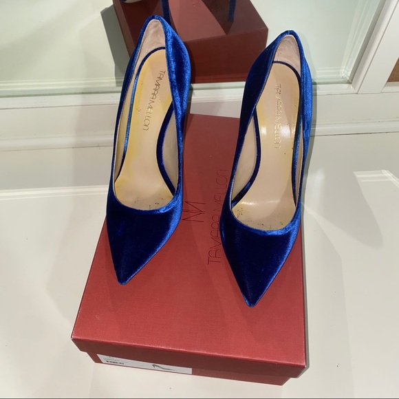 Tamara Mellon Blue Velvet Pumps - Picture 8 of 8